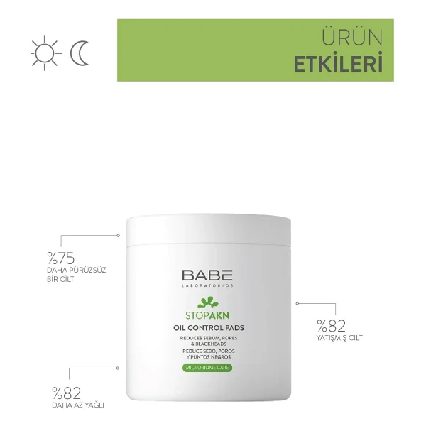 Babe Stop Akn Oil Control Sebum Düzenleyici ve Arındırıcı 60'lı Yüz Temizleme Pedi - Görsel 5