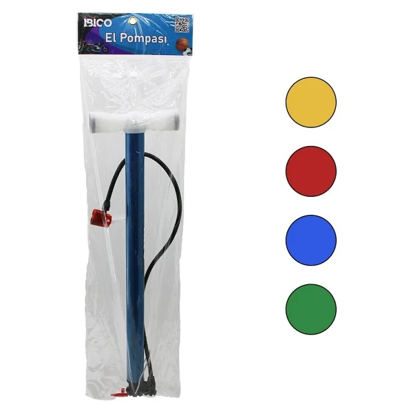 Ters Basmalı Metal Gövde Plastik Kol Iran El Pompası 55CM Top - Bisiklet - Motor Ayaklık Aparatlı - Görsel 2
