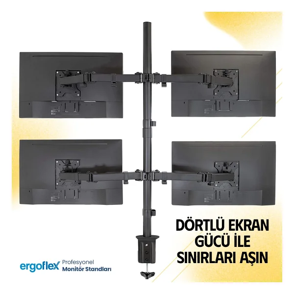 Ergoflex EF54 13-27 inç Dört Kollu Monitör Standı - Görsel 6