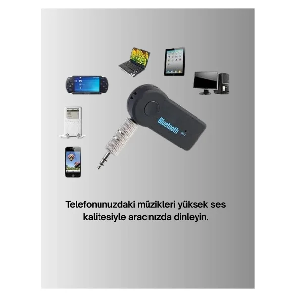 Araç İçi Bluetooth Aux Adaptörü Ve Telefon Görüşme Cihazı - Görsel 8