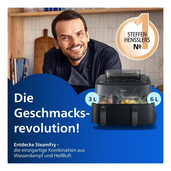 Philips Steam Airfryer 5000 Serisi NA550/00 9 lt Yağsız Fritöz - Görsel 2