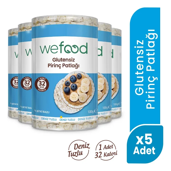 Wefood Glutensiz Pirinç Patlağı 100 gr 5'li Deniz Tuzlu Atıştırmalık Sağlıklı Seçenek - Görsel 8