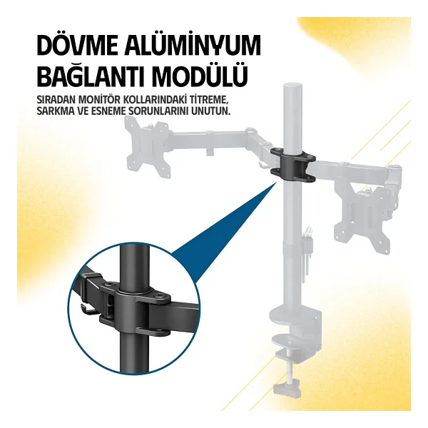 Ergoflex EF52 13-27 inç İki Kollu Monitör Standı - Görsel 4