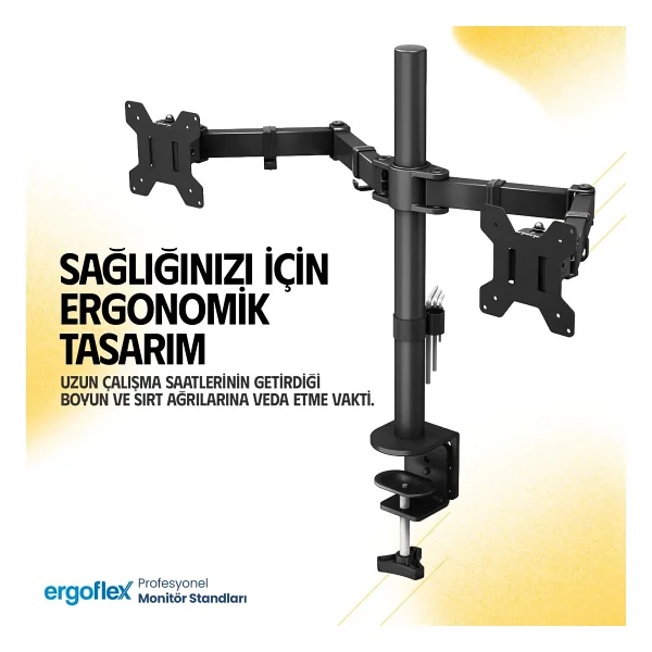 Ergoflex EF52 13-27 inç İki Kollu Monitör Standı - Görsel 5