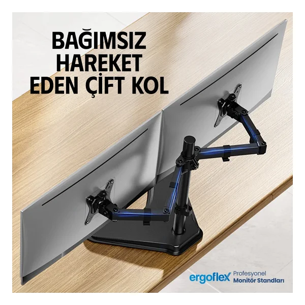 Ergoflex EF42 13-27 inç İki Kollu Monitör Standı - Görsel 2