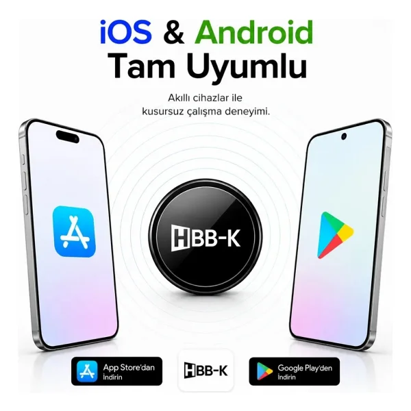 HBB-K Hapro Tag Ios & Android Uyumlu Airtag Akıllı Takip Cihazı(Siyah) - Görsel 2