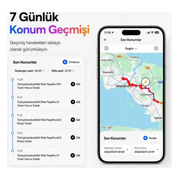 HBB-K Hapro Tag Ios & Android Uyumlu Airtag Akıllı Takip Cihazı(Siyah) - Görsel 4