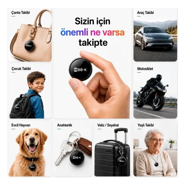 HBB-K Hapro Tag Ios & Android Uyumlu Airtag Akıllı Takip Cihazı(Siyah) - Görsel 8