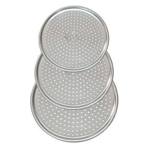 Delikli Pizza Tavası - Metalik Gri - Görsel 2