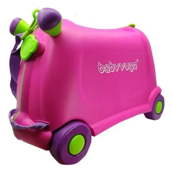Baby Yuga Çekçekli Tekerlekli Pembe Çocuk Valizi - Görsel 5