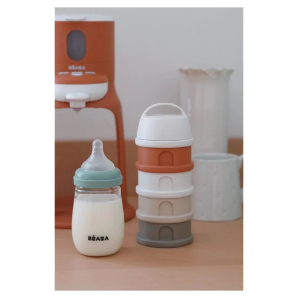 Beaba 4 Katmanlı Cotton White-Terracotta Süt Tozu Kutusu - Görsel 3