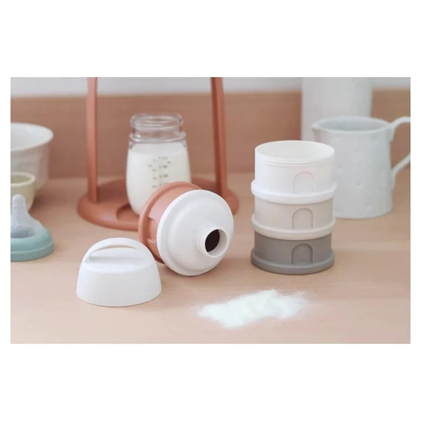 Beaba 4 Katmanlı Cotton White-Terracotta Süt Tozu Kutusu - Görsel 4