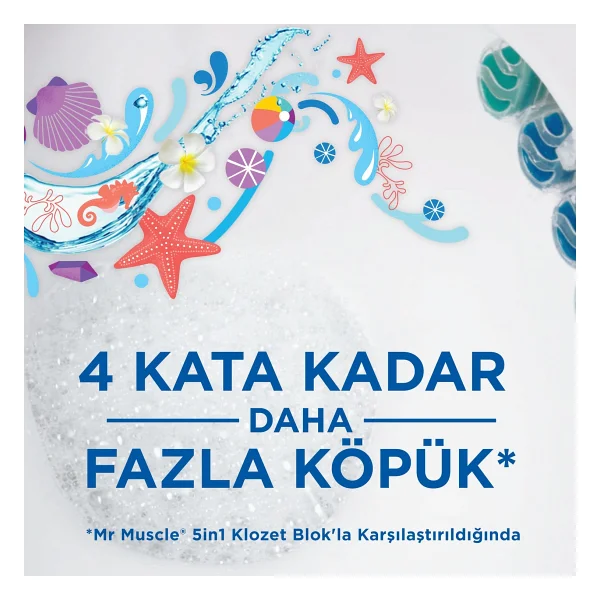 Mr. Muscle Klozet Blok Marine Active Clean 2'li Koku Giderici - Görsel 3