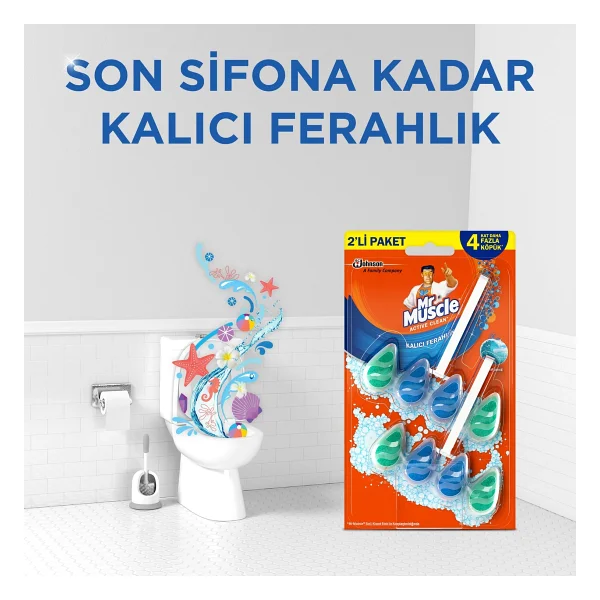 Mr. Muscle Klozet Blok Marine Active Clean 2'li Koku Giderici - Görsel 4