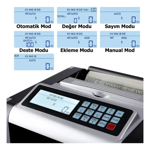 Bill Counter Al-4000S Silver Para Sayma Makinesi - Görsel 5