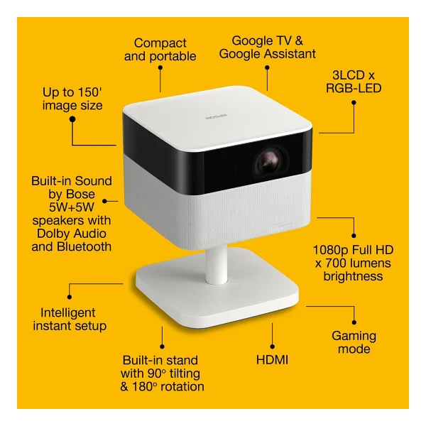 Epson Lifestudio Flex EF-71 700 Lümen Full HD Wi-Fi Taşınabilir LED Projeksiyon Cihazı - Görsel 8