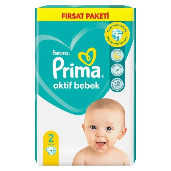 Prima Aktif 2 Numara Mini 72'li Bebek Bezi - Görsel 2