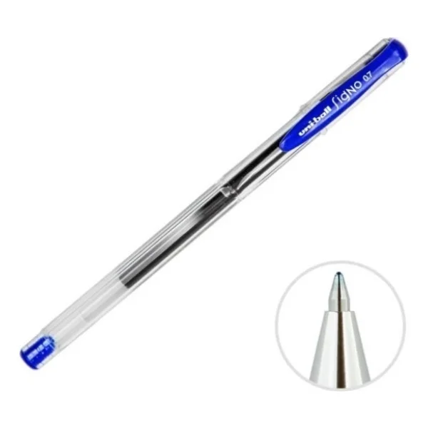 Uni-Ball UM-100 Signo Fine 0.7 mm Mavi Jel Kalem - Görsel 9