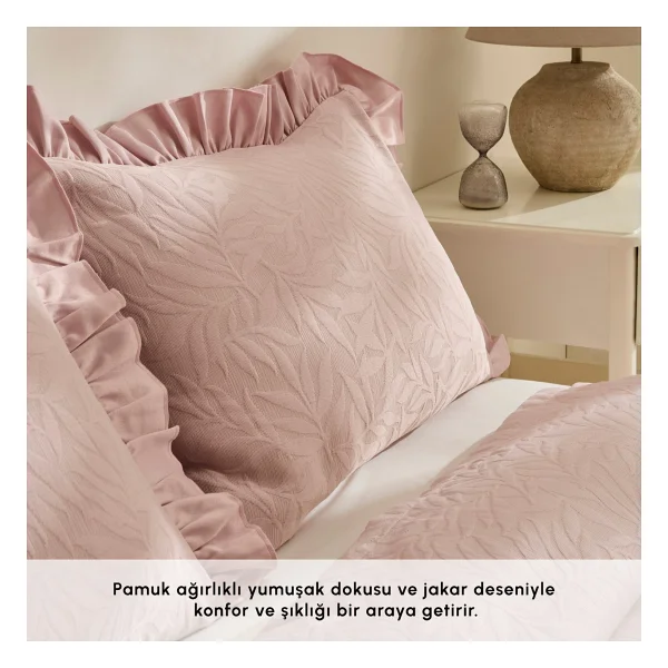 Karaca Home Branley Fırfırlı Pudra Tek Kişilik Yatak Örtüsü Seti - Görsel 8