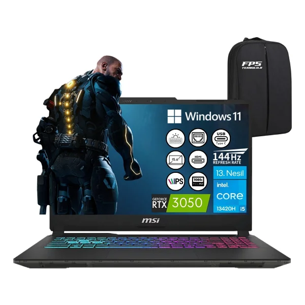 MSI Cyborg 15 A13UC-2087XTR i5-13420H 16 GB 4 TB SSD RTX3050 15.6" Full HD Gaming Laptop - Görsel 6