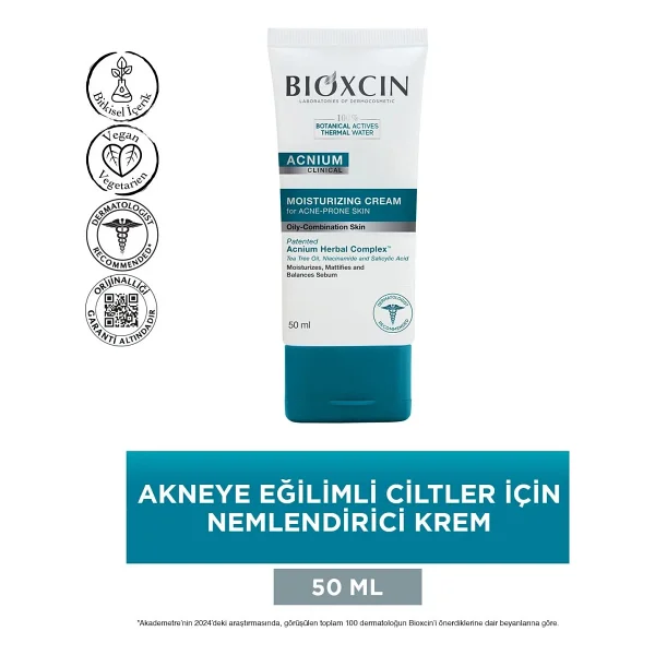 Bioxcin Acnium Sebum Dengeleyici ve Nemlendirici Krem 50 ML - Görsel 8