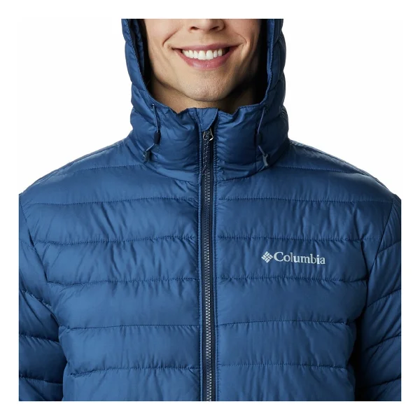 Columbia Powder Lite WO1151-452 Kapüşonlu Mavi Erkek Şişme Mont - Görsel 6
