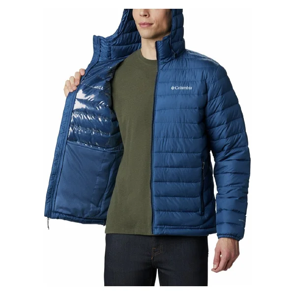 Columbia Powder Lite WO1151-452 Kapüşonlu Mavi Erkek Şişme Mont - Görsel 4