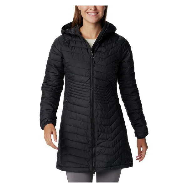 Columbia Powder Lite Mid WK0034-011 Kapüşonlu Siyah Kadın Şişme Mont - Görsel 8