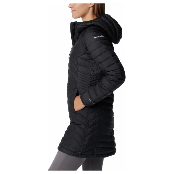 Columbia Powder Lite Mid WK0034-011 Kapüşonlu Siyah Kadın Şişme Mont - Görsel 3
