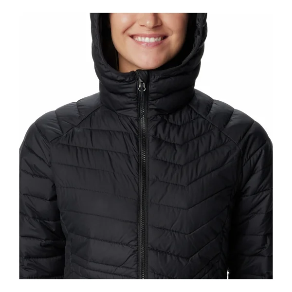 Columbia Powder Lite Mid WK0034-011 Kapüşonlu Siyah Kadın Şişme Mont - Görsel 4