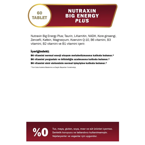 Nutraxin Big Energy Plus 60 Tablet - Görsel 6