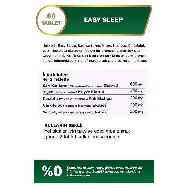 Nutraxin Easy Sleep 60 Tablet - Görsel 4