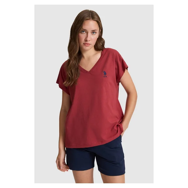 U.S. Polo Assn 50323541 Kısa Kollu V Yaka Kadın Tişört - Görsel 7