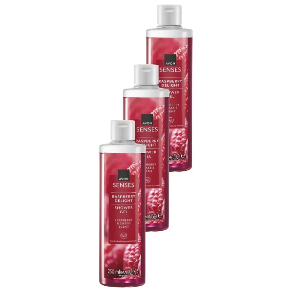 Avon Senses Raspberry Delight Frambuaz ve Frenk Üzümü 250 ml 3 Adet Duş Jeli - Görsel 7