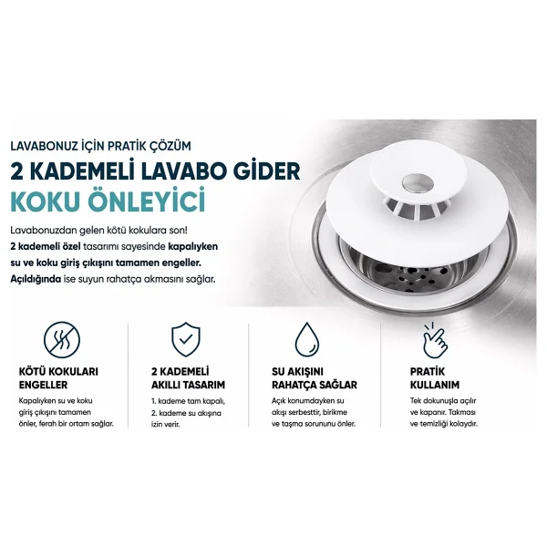 Mutfak Ve Banyo İçin Lavabo Ve Küvet Tıkacı Süzgeci Pratik Ve Esnek Tasarımlı Hijyenik Süzgeç Beyaz - Görsel 6