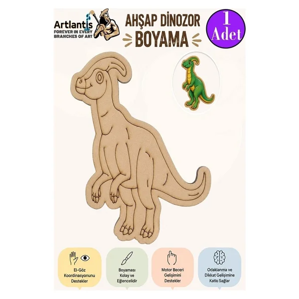 Artlantis Ahşap Boyama Dinozorlar 1 Adet 10X15 Dinazor Boyama Figürü Etkinlik Çocuk Gelişim Motor Beceri Anasınıfı Kreş - Siyah - Görsel 3