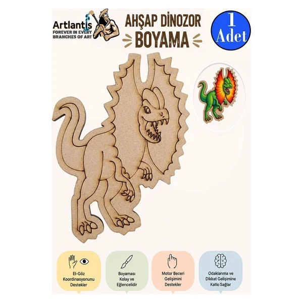 Artlantis Ahşap Boyama Dinozorlar 1 Adet 10X15 Dinazor Boyama Figürü Etkinlik Çocuk Gelişim Motor Beceri Anasınıfı Kreş - Siyah - Görsel 6