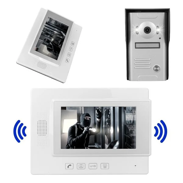 Powermaster 37M 2 Daire 7'' Görüntülü Diafon Kapı Zili Interkom Akıllı Ev Güvenliği Sistemi - Görsel 4