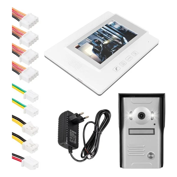 Powermaster 37M 2 Daire 7'' Görüntülü Diafon Kapı Zili Interkom Akıllı Ev Güvenliği Sistemi - Görsel 3