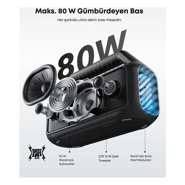 Anker SoundCore Boom 2 Siyah Bluetooth Hoparlör - Görsel 9