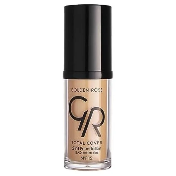 Golden Rose Total Cover 2 in 1 SPF 15 21 Light Yellow Beige 30 ml Fondöten & Kapatıcı - Görsel 2
