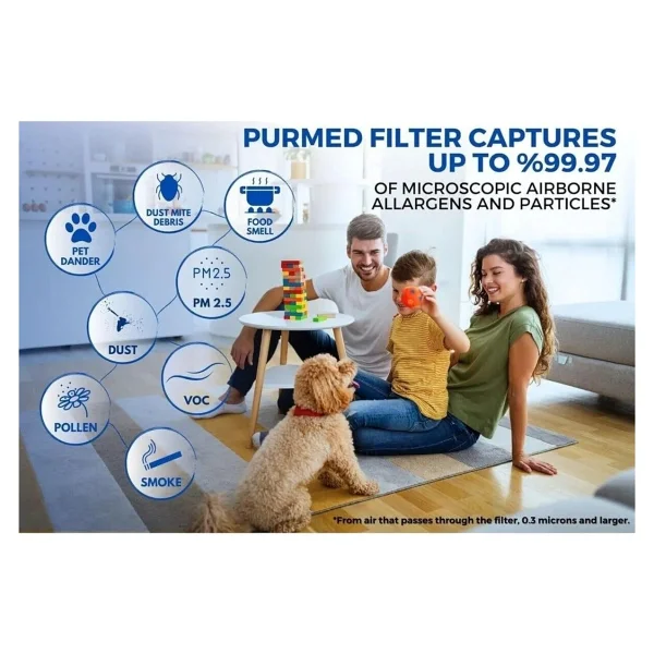 Purmed Philips 8000 Serisi Amf870 Ve Amf765 Hava Temizleyici Uyumlu - Fym860/30 Hepa + Karbon Filtre - Görsel 6
