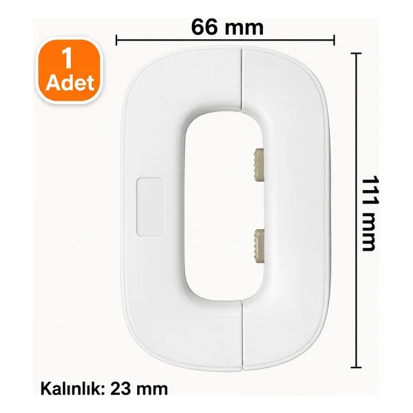 Omilife Yapışkanlı Çocuk Güvenlik Kilidi Dolap Buzdolabı Çekmece Kapı Kilidi 111 mm - Beyaz - Görsel 2
