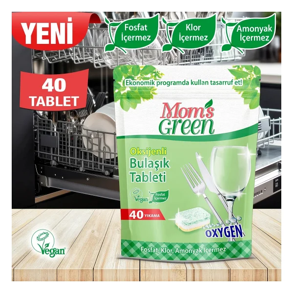 Mom 's Green Ekolojik Oksijenli Bulaşık Makinesi Tableti 50'li - Görsel 2