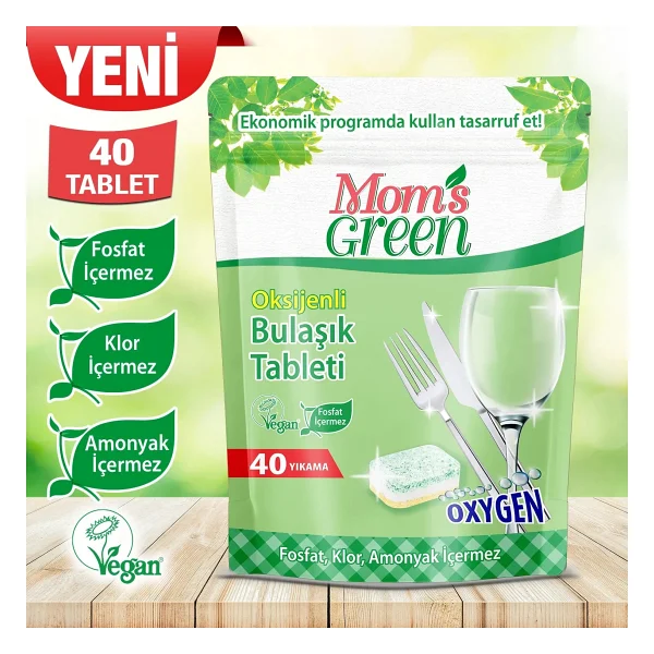 Mom 's Green Ekolojik Oksijenli Bulaşık Makinesi Tableti 50'li - Görsel 3
