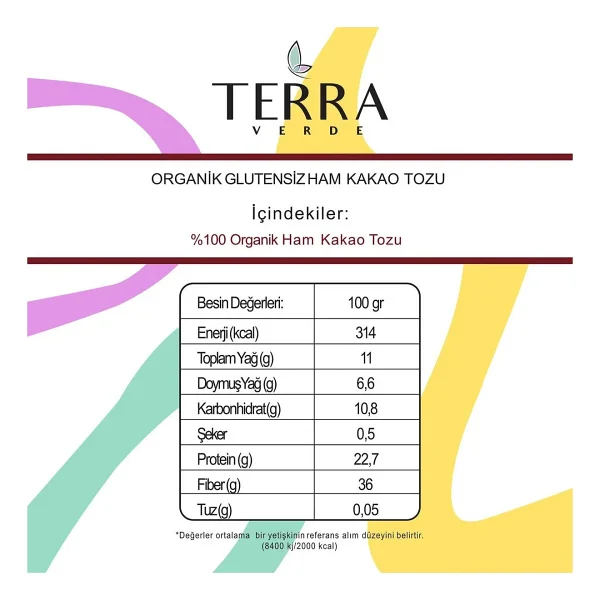 Terra Verde Organik Ham Kakao Tozu 140 gr - Görsel 4