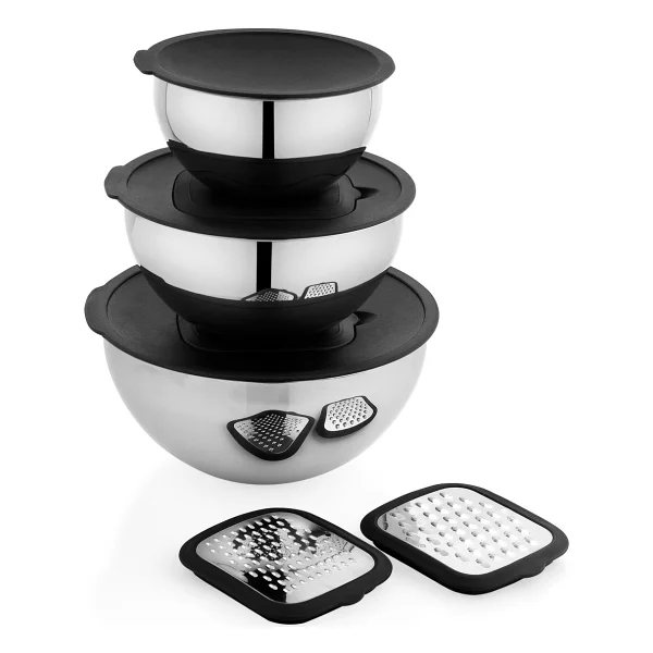 Schafer Lucas Çelik Karıştırma Kabı 16/20/24 Cm 10 Parça-Siyah - Görsel 3
