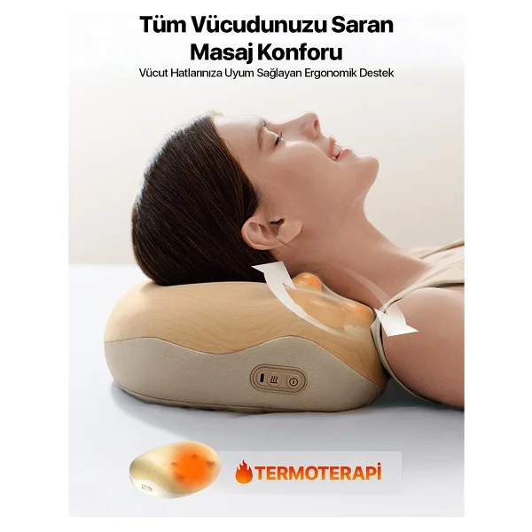 SKG 8511 Presso Kablosuz Memory Foam Masaj Yastığı Profesyonel 3D Yoğurma Teknolojisi 4 Masaj Modu Geniş Alanlı Isı Terapisi Boyun, Omuz, Bel ve Bacak Kullanımı - Görsel 2
