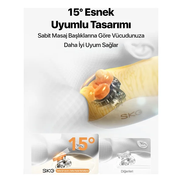 SKG 8511 Presso Kablosuz Memory Foam Masaj Yastığı Profesyonel 3D Yoğurma Teknolojisi 4 Masaj Modu Geniş Alanlı Isı Terapisi Boyun, Omuz, Bel ve Bacak Kullanımı - Görsel 4