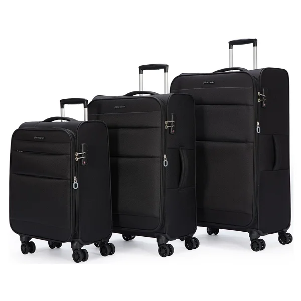 Pierre Cardin 04PC4200 Kumaş Siyah Kabin + Orta + Büyük Boy 3'lü Valiz Seti - Görsel 6